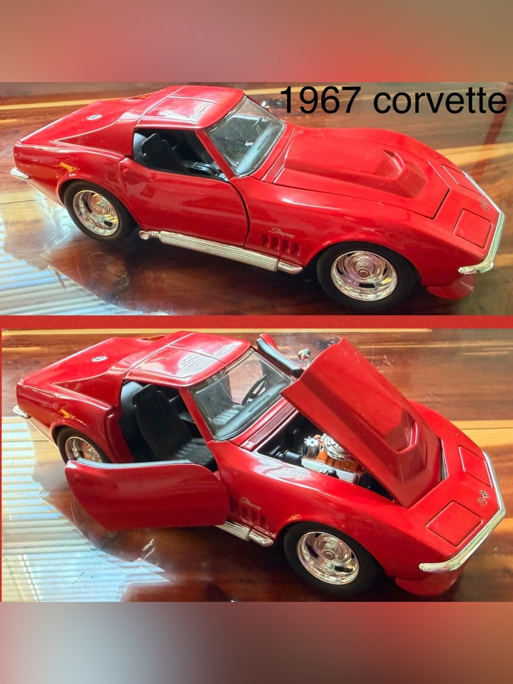 Red Corvette Stingray Model Car - Premium Die-Cast Collector Display